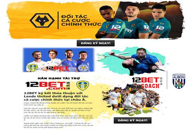 Đối tác cá cược chính thức tại 12Bet