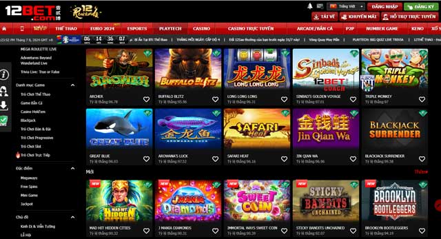 Những điểm nổi bật khi chơi game tại 12Bet Playtech